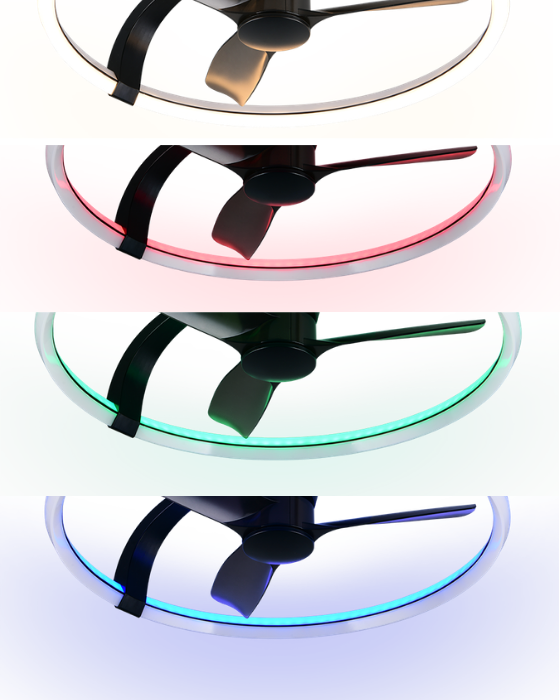 Trio Lighting Stockholm LED Colour Changing Ceiling Fan Light