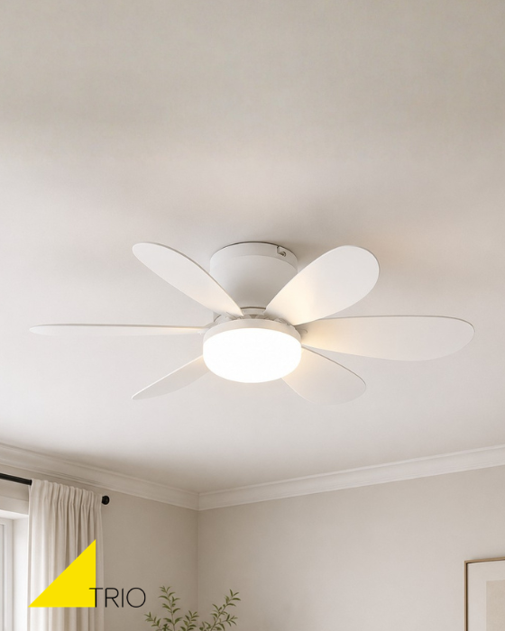 Trio Lighting Lund LED White Ceiling Fan Light