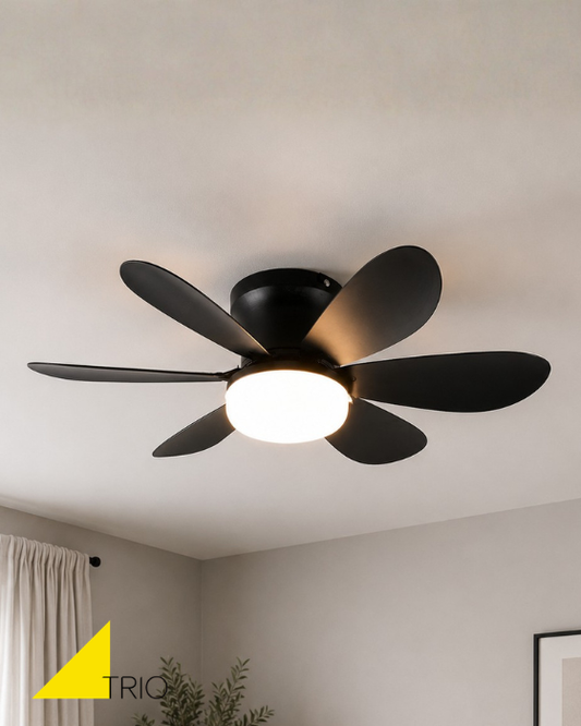 Trio Lighting Lund LED Black Ceiling Fan Light