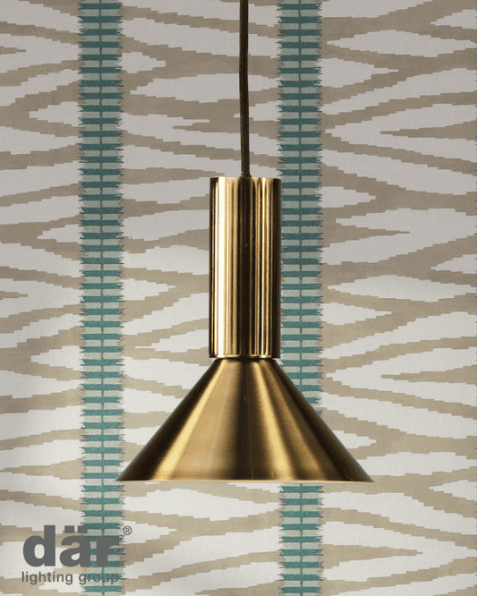 Dar Lighting Ragnar Natural Brass Pendant/Wall Light