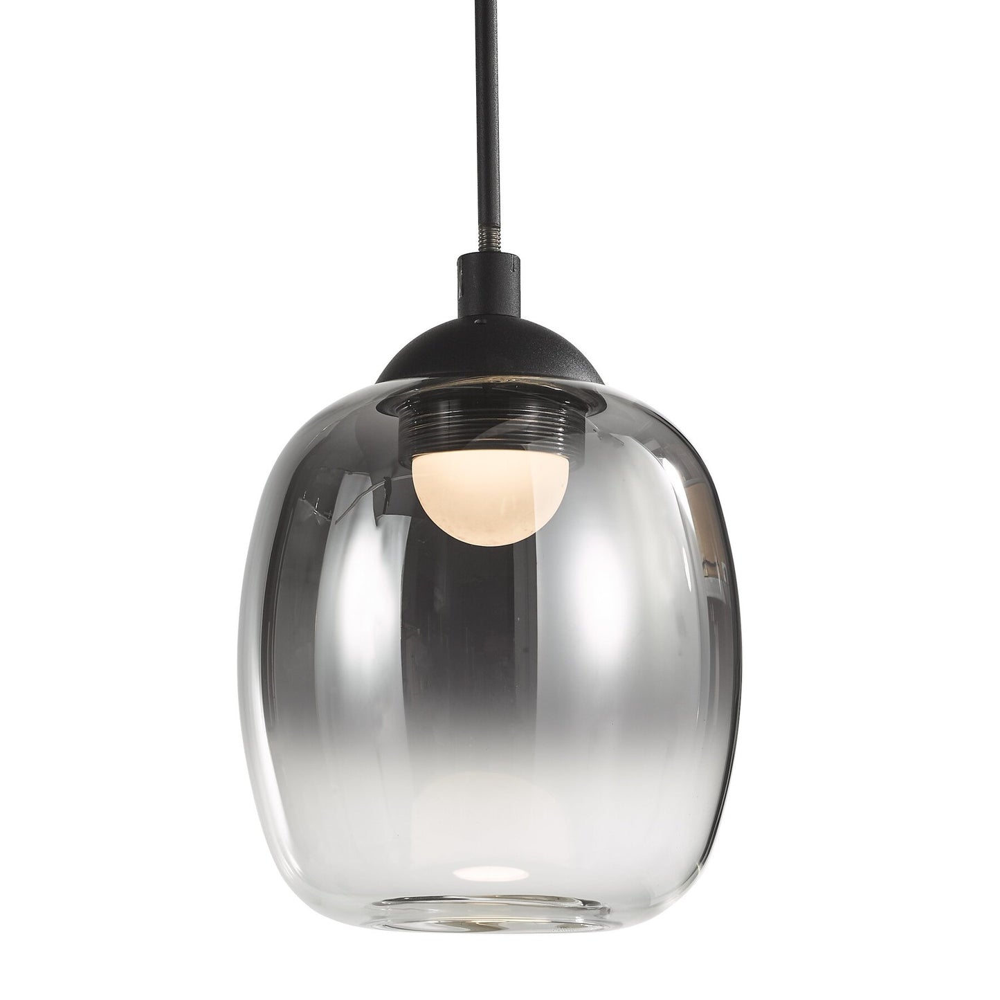 Dar Lighting Ramona Matt Black Ombre Glass LED Pendant/Wall Light