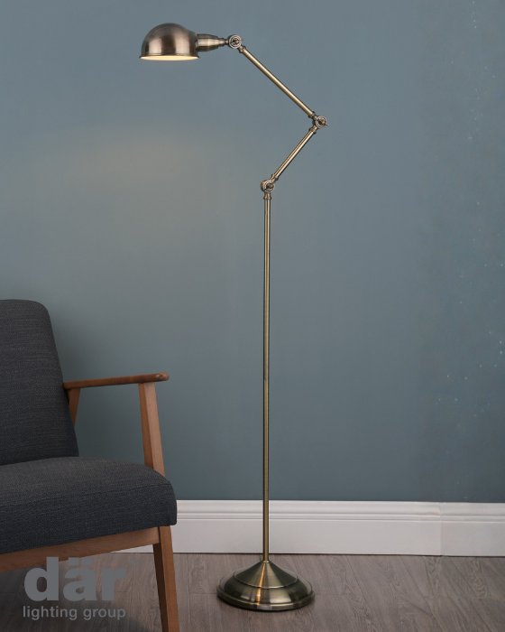 Dar Lighting Ranger Antique Brass Floor Lamp