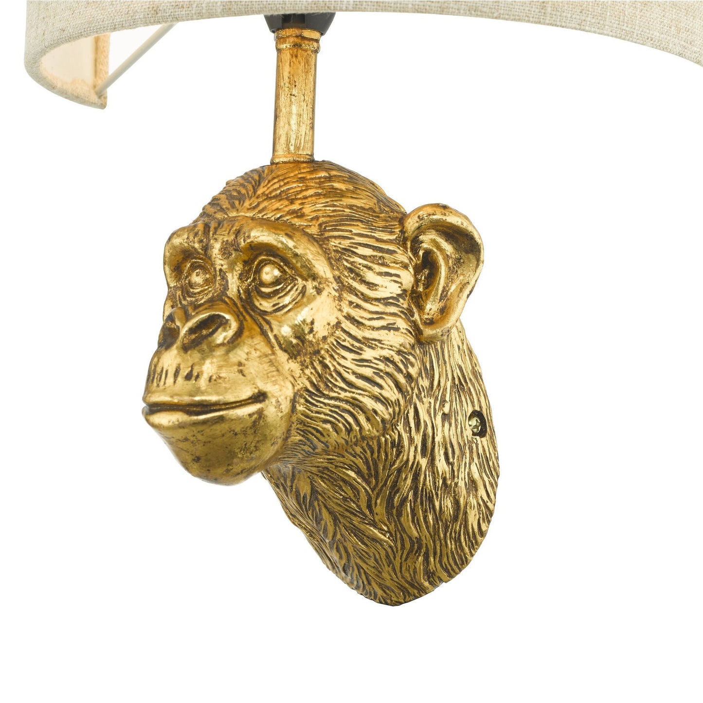 Dar Lighting Raul Monkey Gold Wall Light With Shade