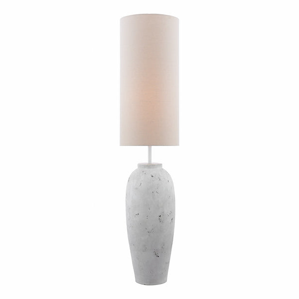 Dar Lighting Roetta White & Natural Floor Lamp With Shade