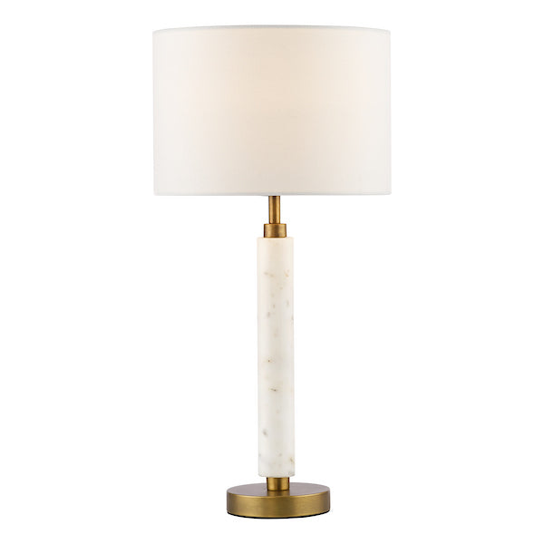 Dar Lighting Ruperta Antique Bronze & Marble Table Lamp With Shade