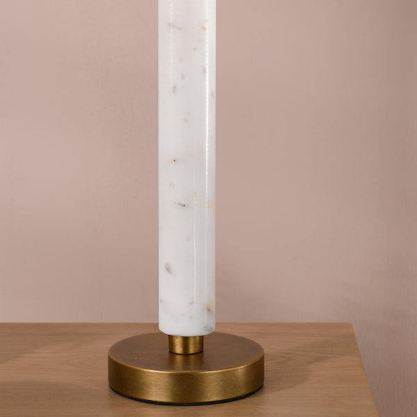 Dar Lighting Ruperta Antique Bronze & Marble Table Lamp With Shade