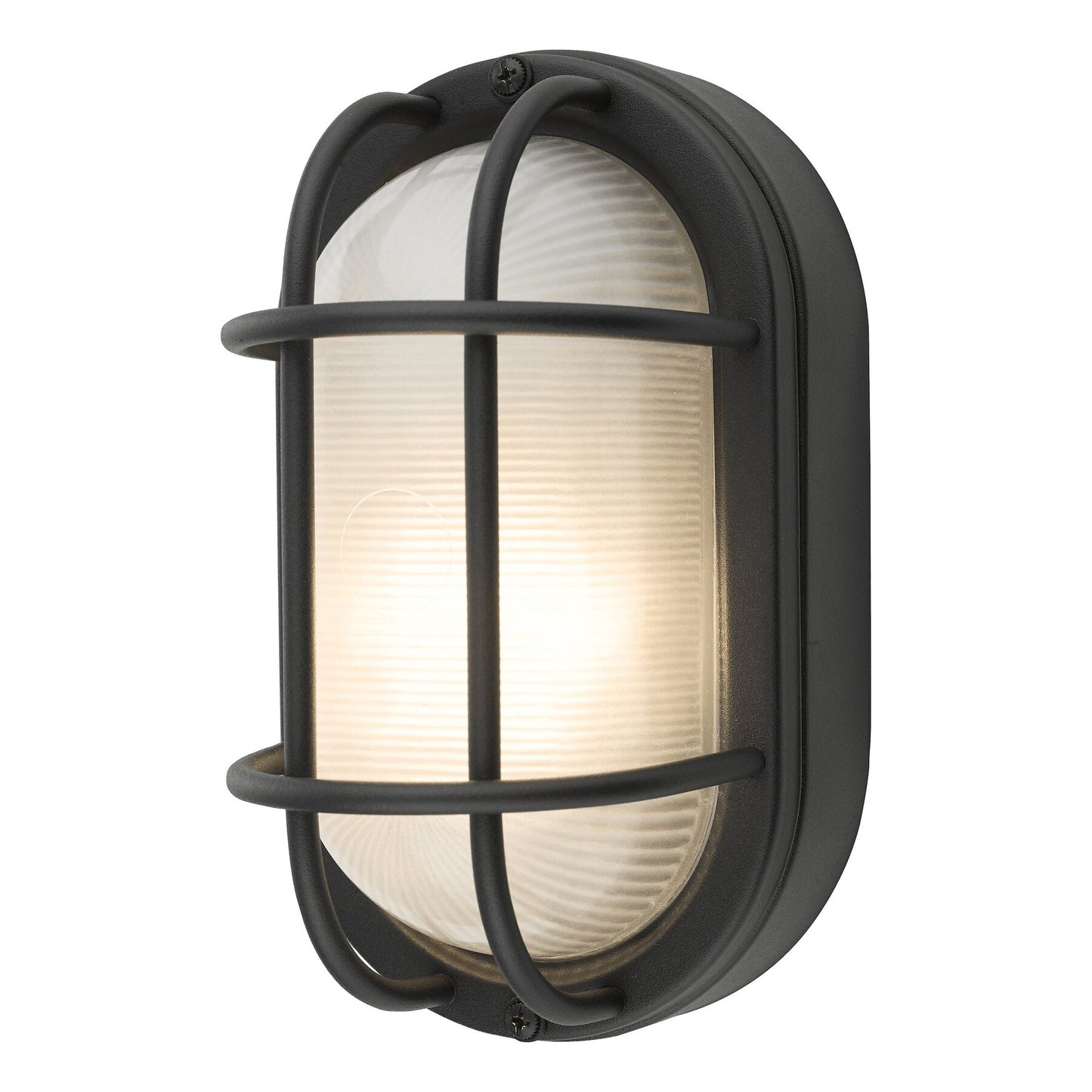 Dar Lighting Salcombe Outdoor IP44 Oval Matt Black Wall Light