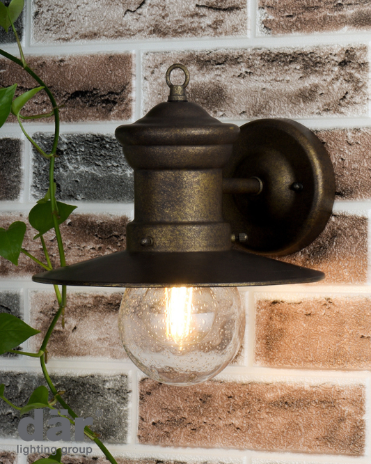 Dar Lighting Sedgewick Outdoor IP44 Bronze & Glass Wall Light