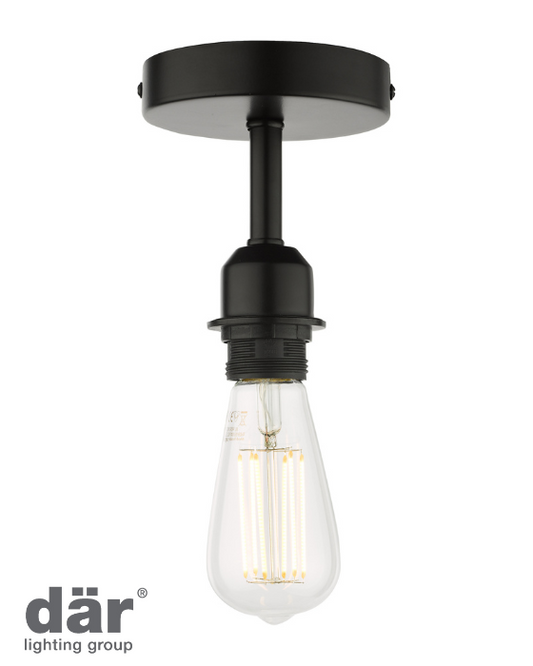 Dar Lighting Matt Black Semi Flush Suspension