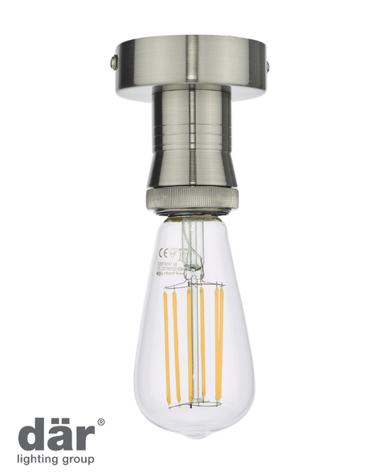 Dar Lighting Antique Chrome Semi Flush Suspension