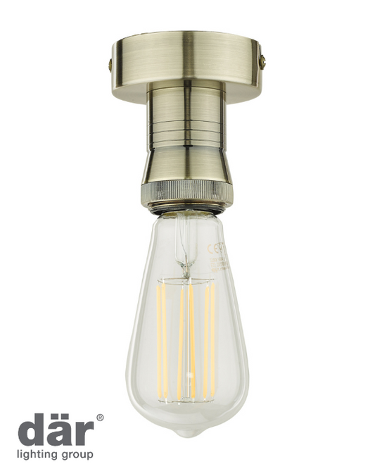 Dar Lighting Antique Brass Flush Suspension
