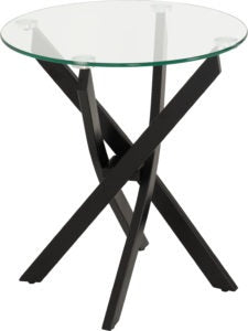 Sheldon Black & Clear Glass Side Table