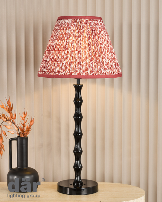 Dar Lighting Siyanda Black Table Lamp With Red Shade
