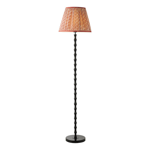 Dar Lighting Siyanda Black Floor Lamp With Red Shade