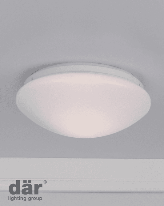 Dar Lighting Sky Bathroom IP44 White Acrylic Flush