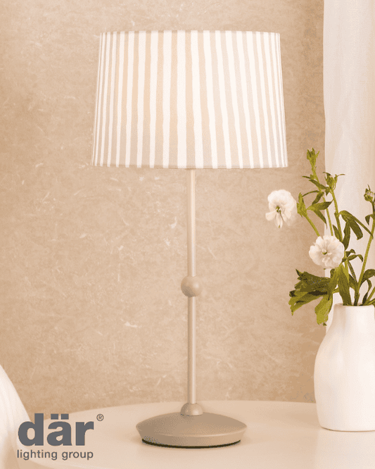 Dar Lighting Sosa Matt Taupe Table Lamp With Shade