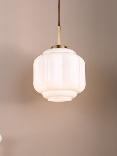 Dar Lighting Sumitra Antique Bronze & Opal Glass Small Pendant