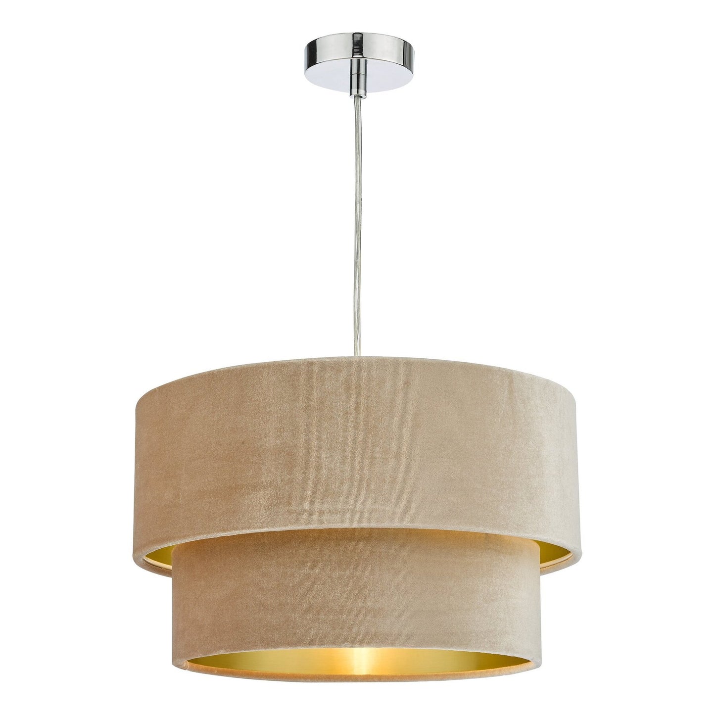 Dar Lighting Suvan Tiered Taupe Velvet Easy Fit Shade