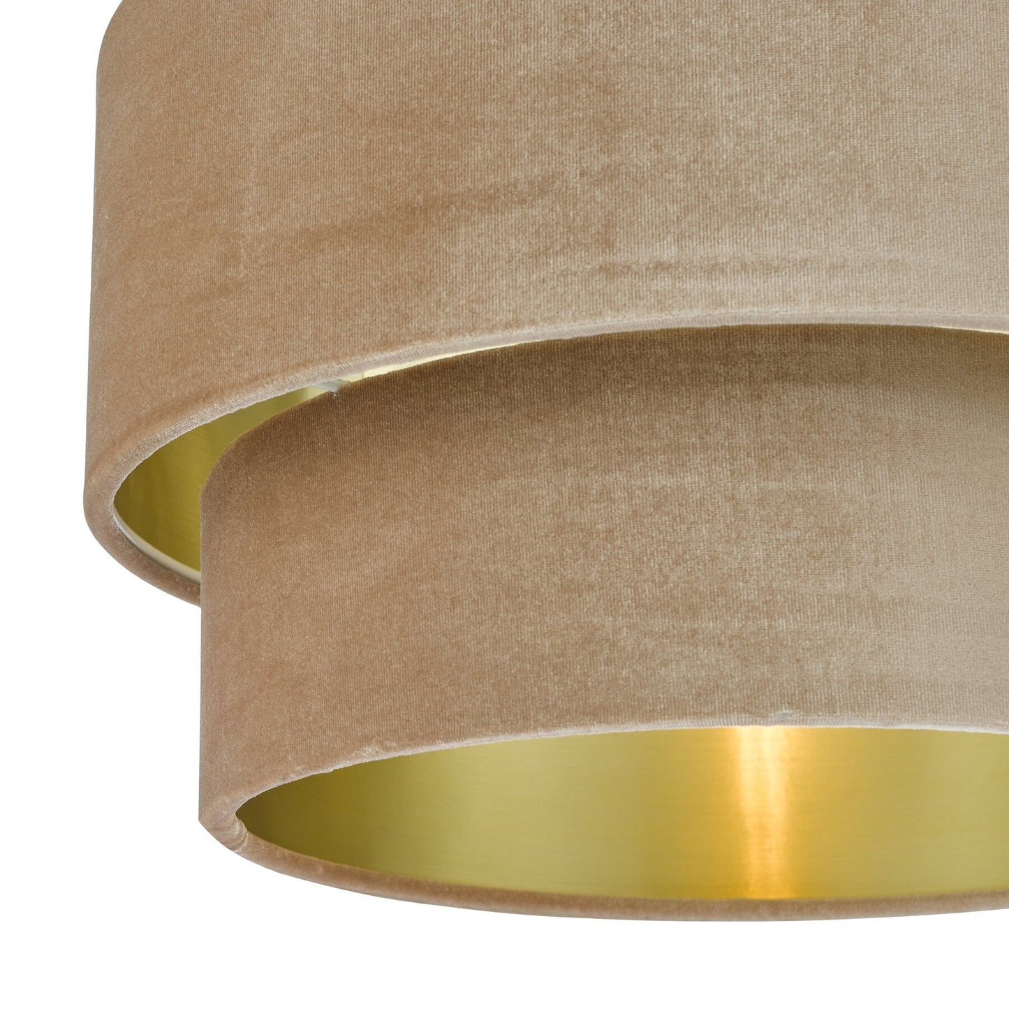 Dar Lighting Suvan Tiered Taupe Velvet Easy Fit Shade