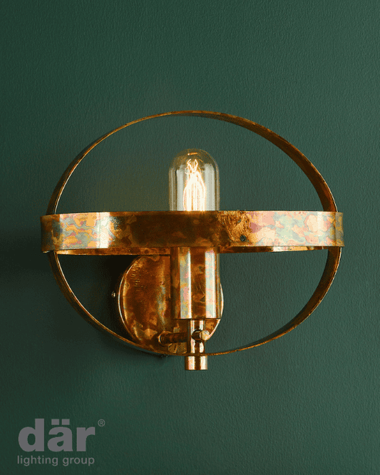 Dar Lighting Symbol Mottled Copper Wall Light