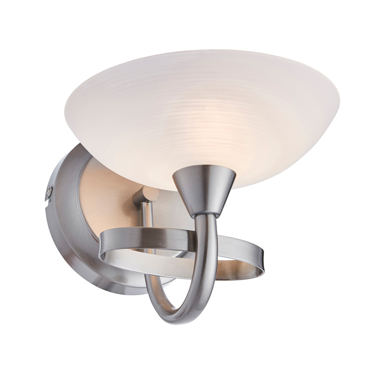 Endon Cagney White & Satin Chrome Wall Light