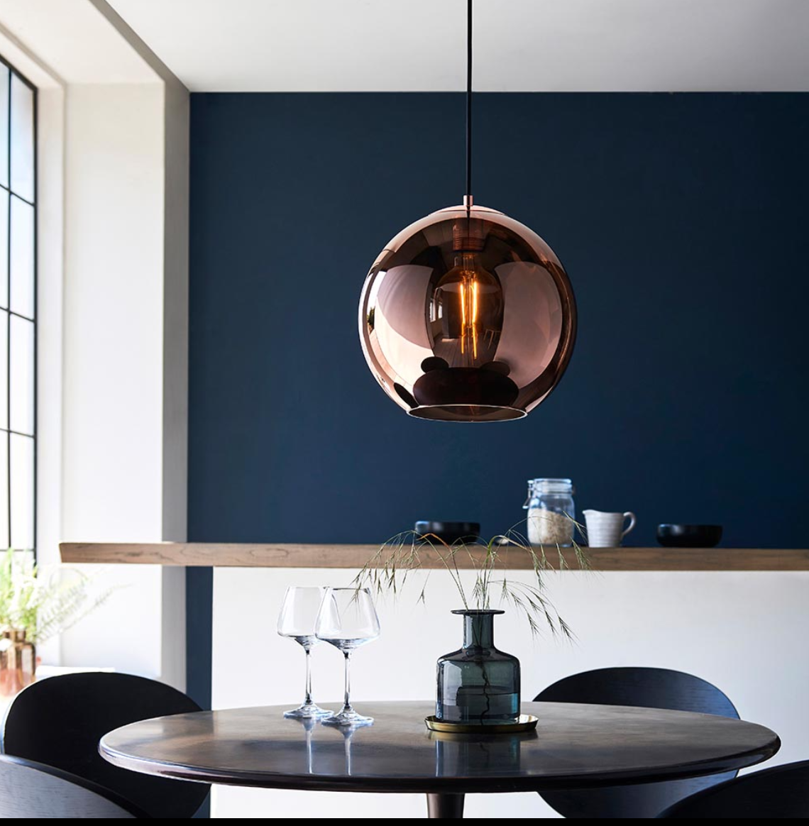 Endon Boli Copper Glass Pendant