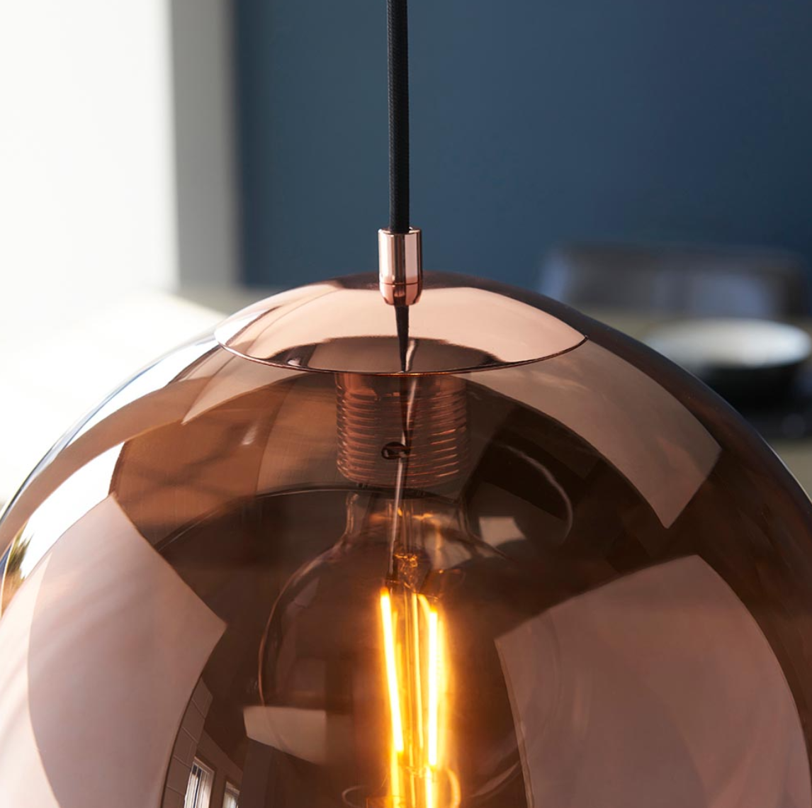 Endon Boli Copper Glass Pendant