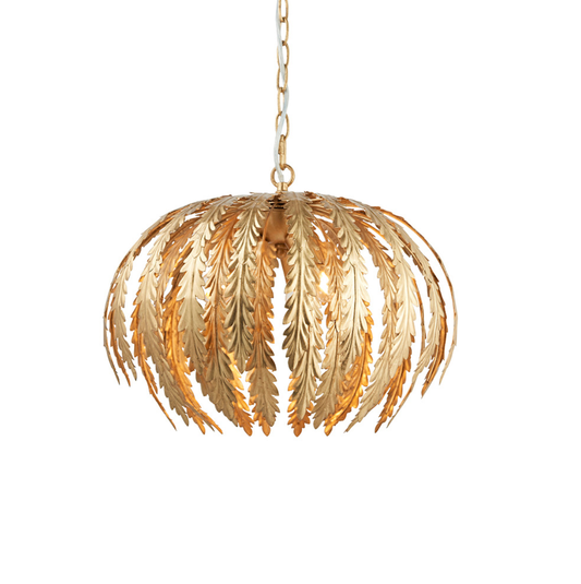 Endon Delphine 3 Light Gold Leaf Pendant
