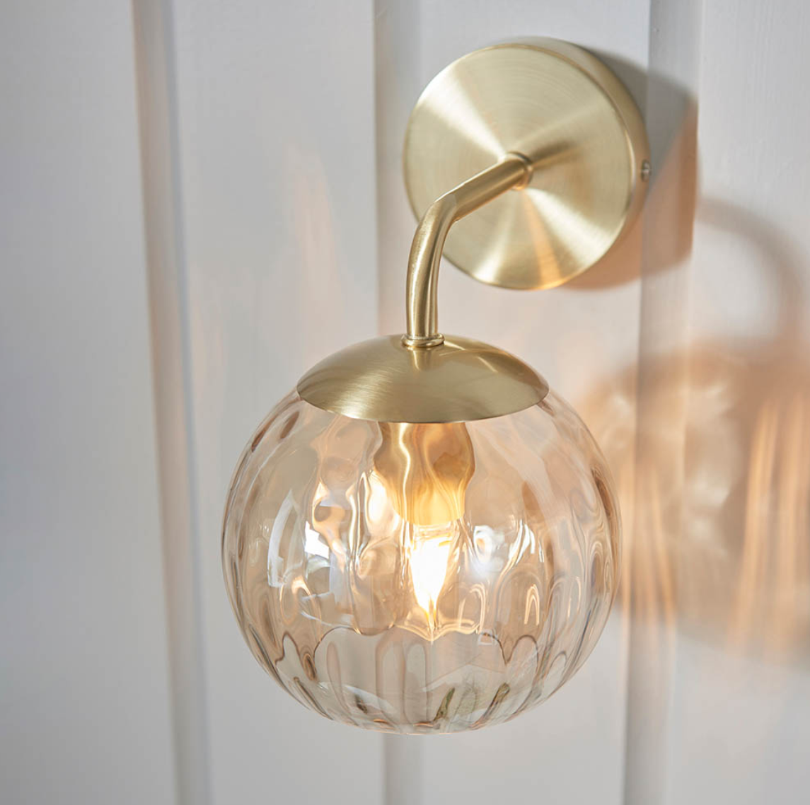 Endon Champagne Dimple Glass Wall Light