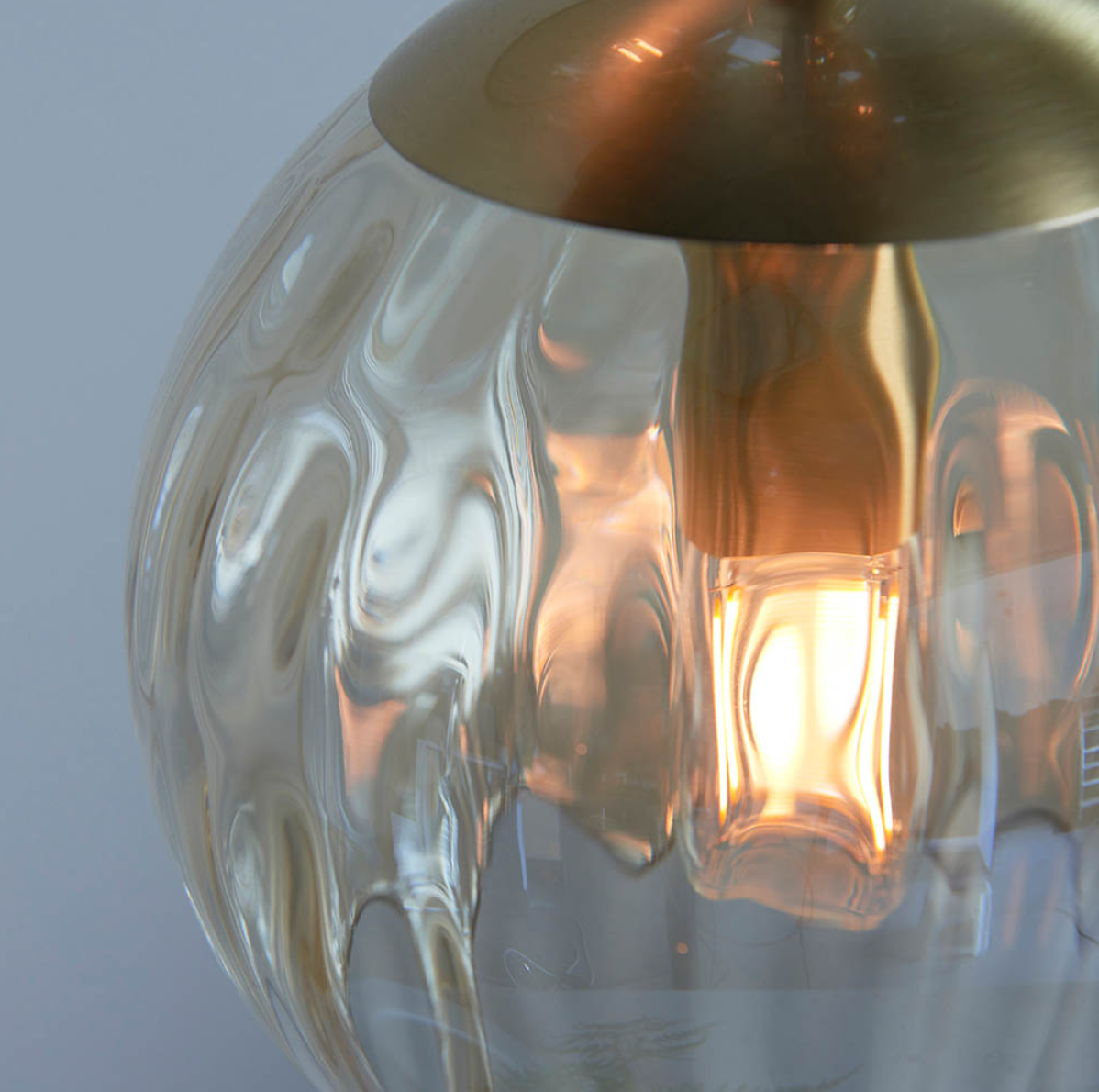 Endon Dimple 3 Light Champagne Glass Cluster Pendant