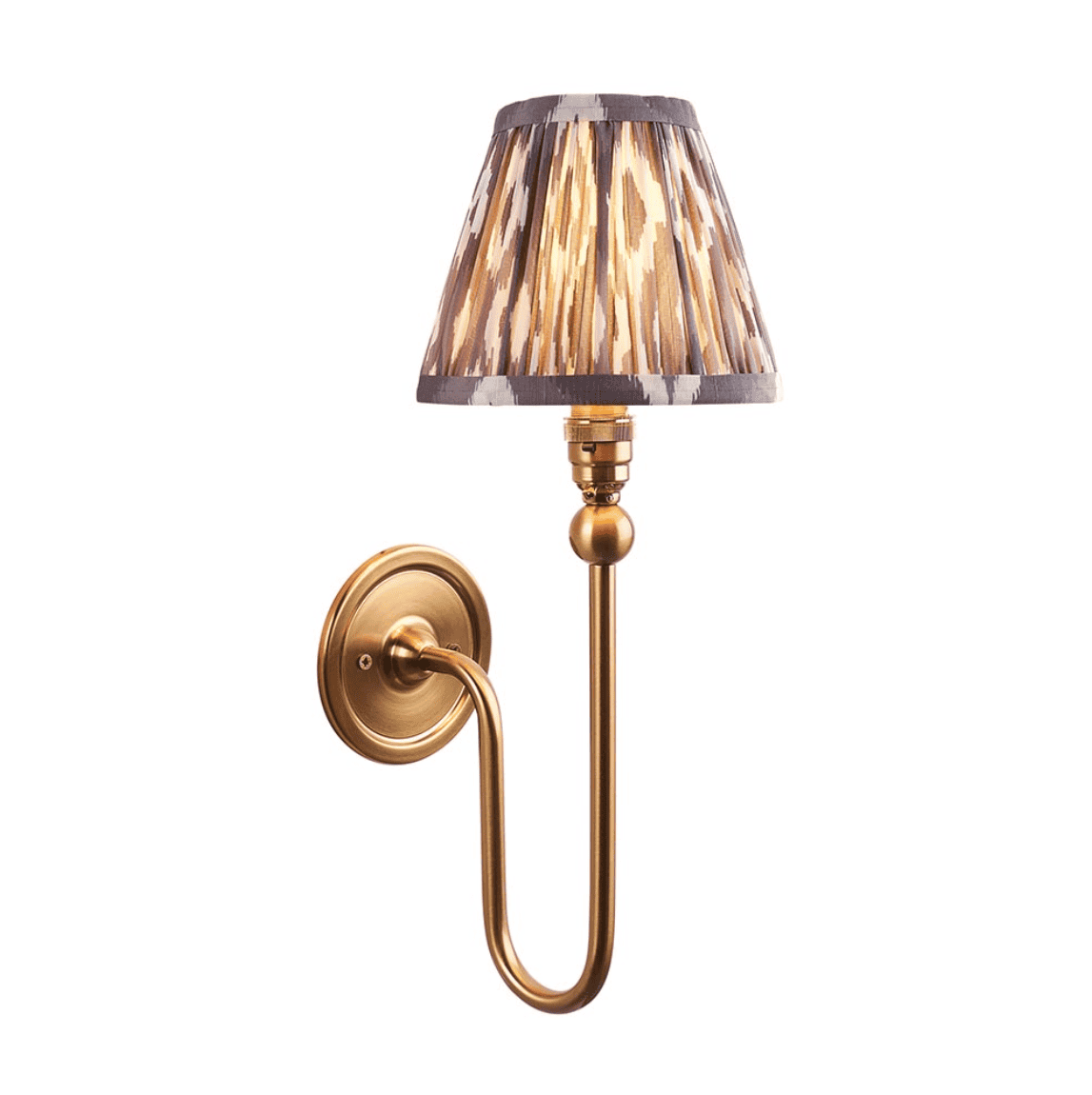 Endon Santiago Wall Light with Ikat Pearl Grey Shade