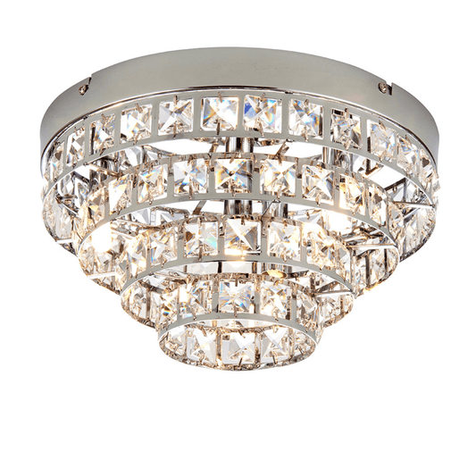 Endon Motown 4 Light Chrome & Faceted Crystal Flush