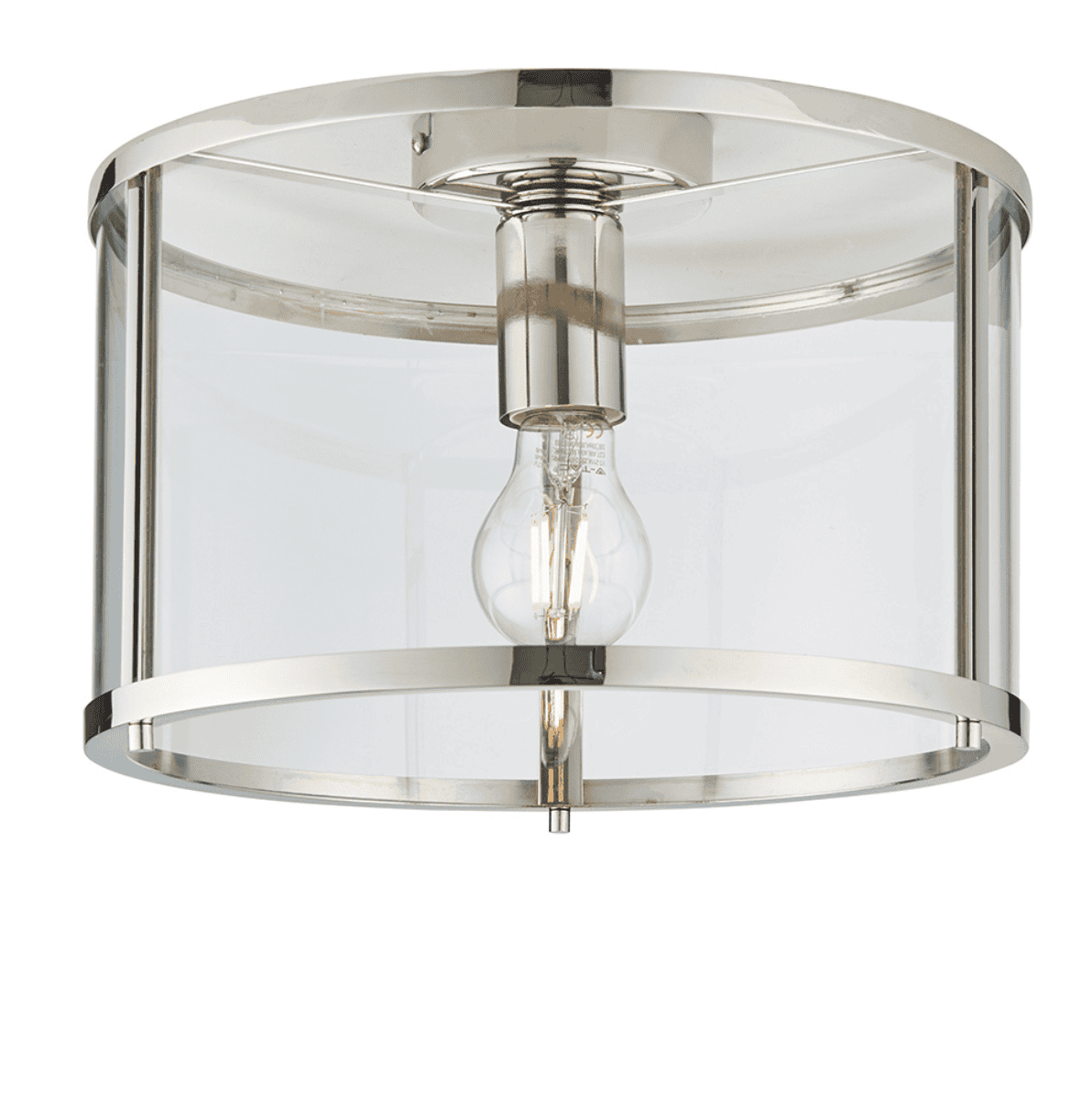 Endon Hopton Nickel & Glass Flush