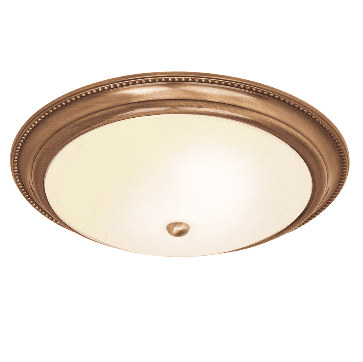 Endon Atlas 2 Light Antique Brass & Frosted Glass Flush
