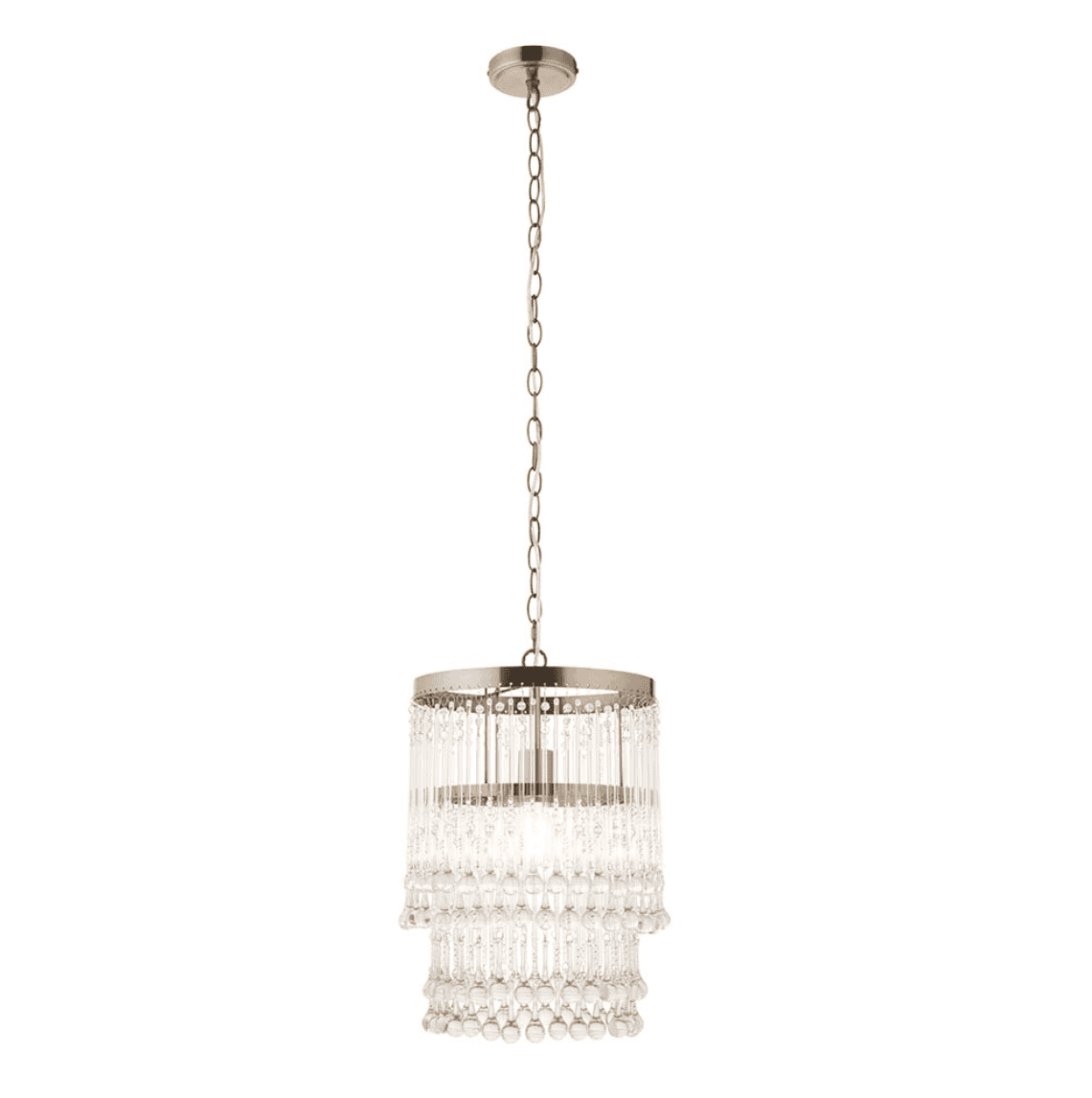 Endon Genevieve Antique Brass & Glass Droplet Pendant