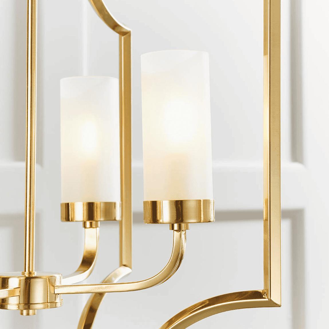 Endon Edrea 4 Light Satin Brass & Frosted Glass Pendant