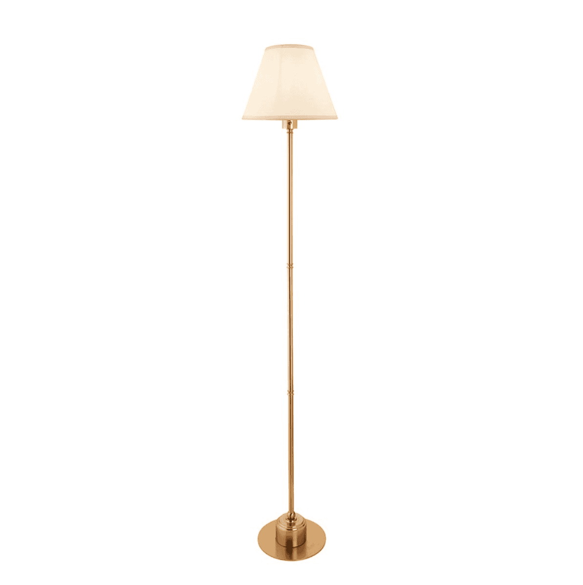 Endon Burley Rechargeable Aged Brass Floor Lamp with 25cm Ivy Vintage White Shade