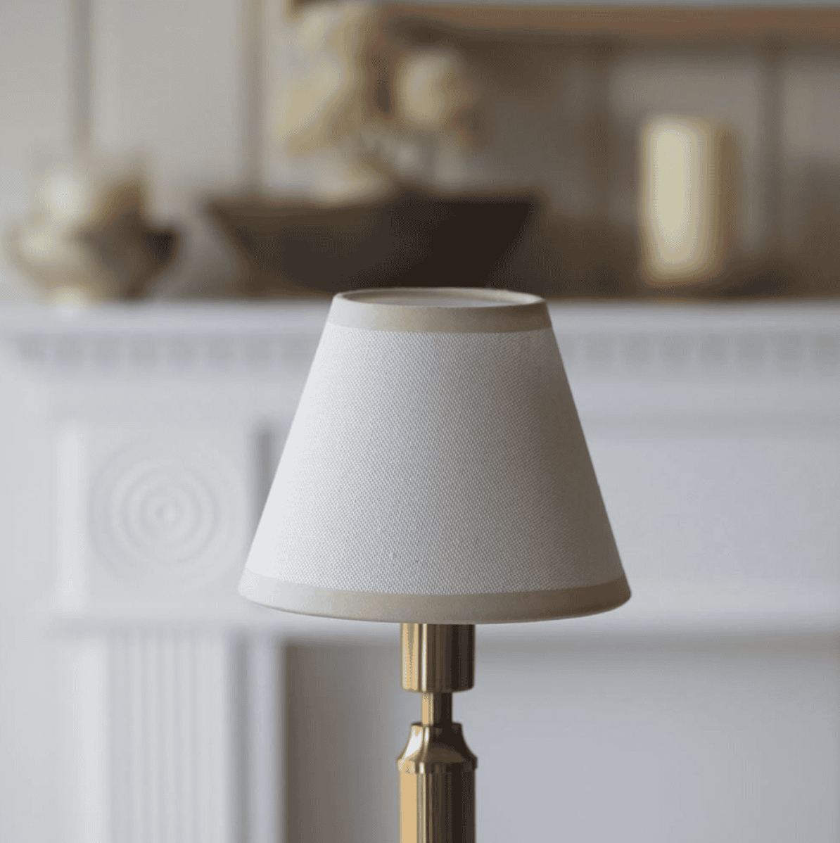 Endon Trobridge Rechargeable Brass Table Lamp with 16cm Ivy Vintage White Shade