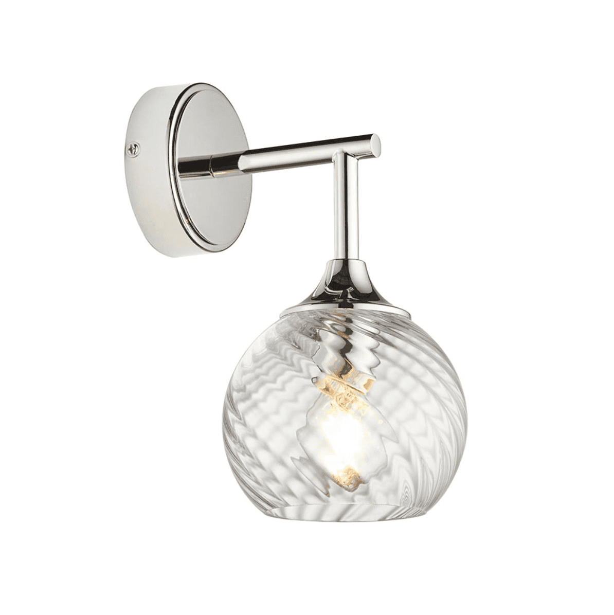 Endon Allegra Bright Nickel & Spiral Glass Wall Light