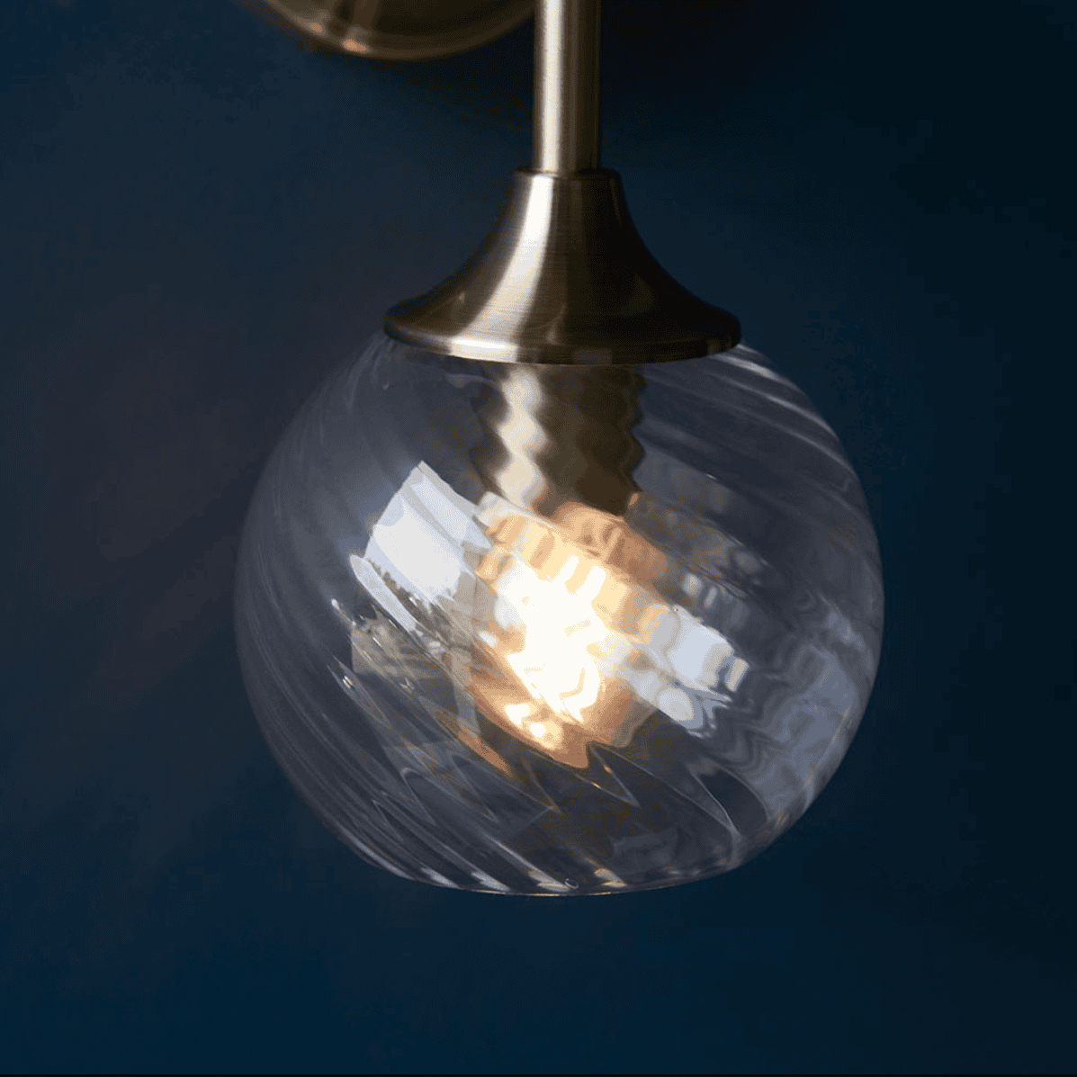 Endon Allegra Antique Brass & Spiral Glass Wall Light