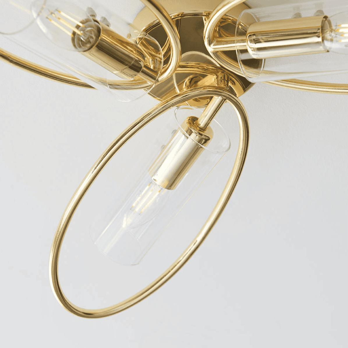 Endon Amari 3 Light Brass Semi Flush