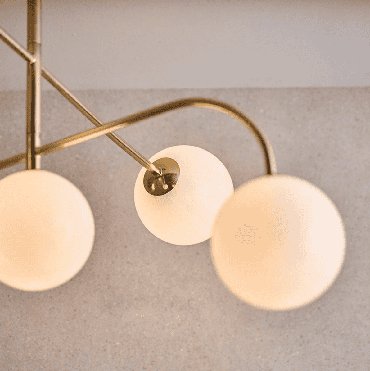 Endon Otto 5 Light Brushed Brass & Opal Glass Semi Flush