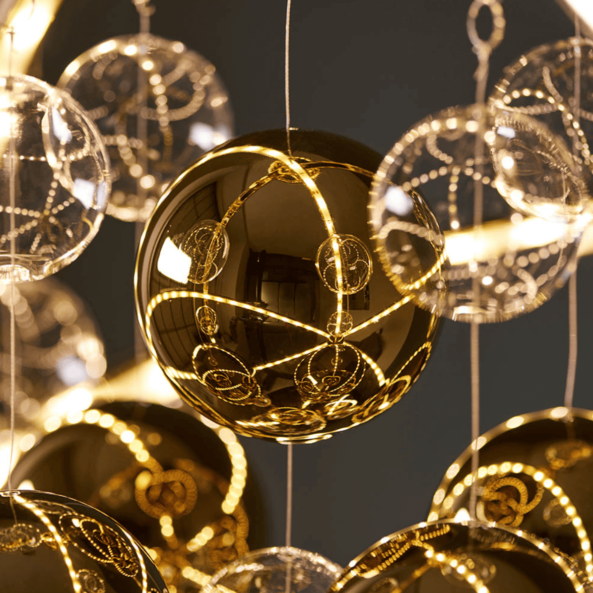 Endon Muni Gold & Glass Sphere LED Pendant