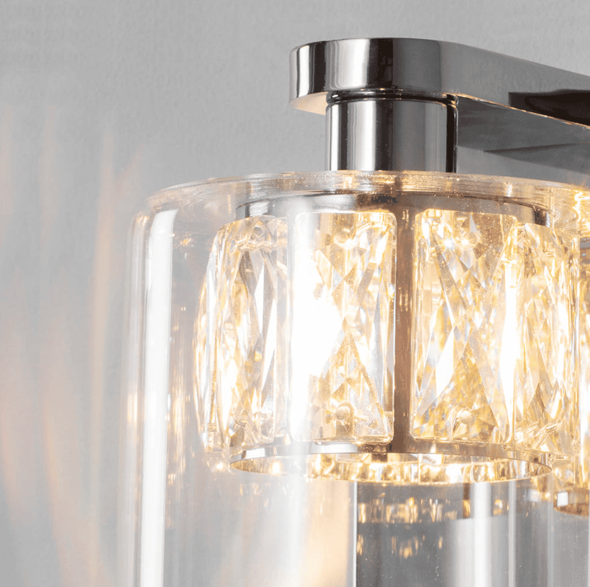 Endon Verina Chrome & Clear Glass Wall Light