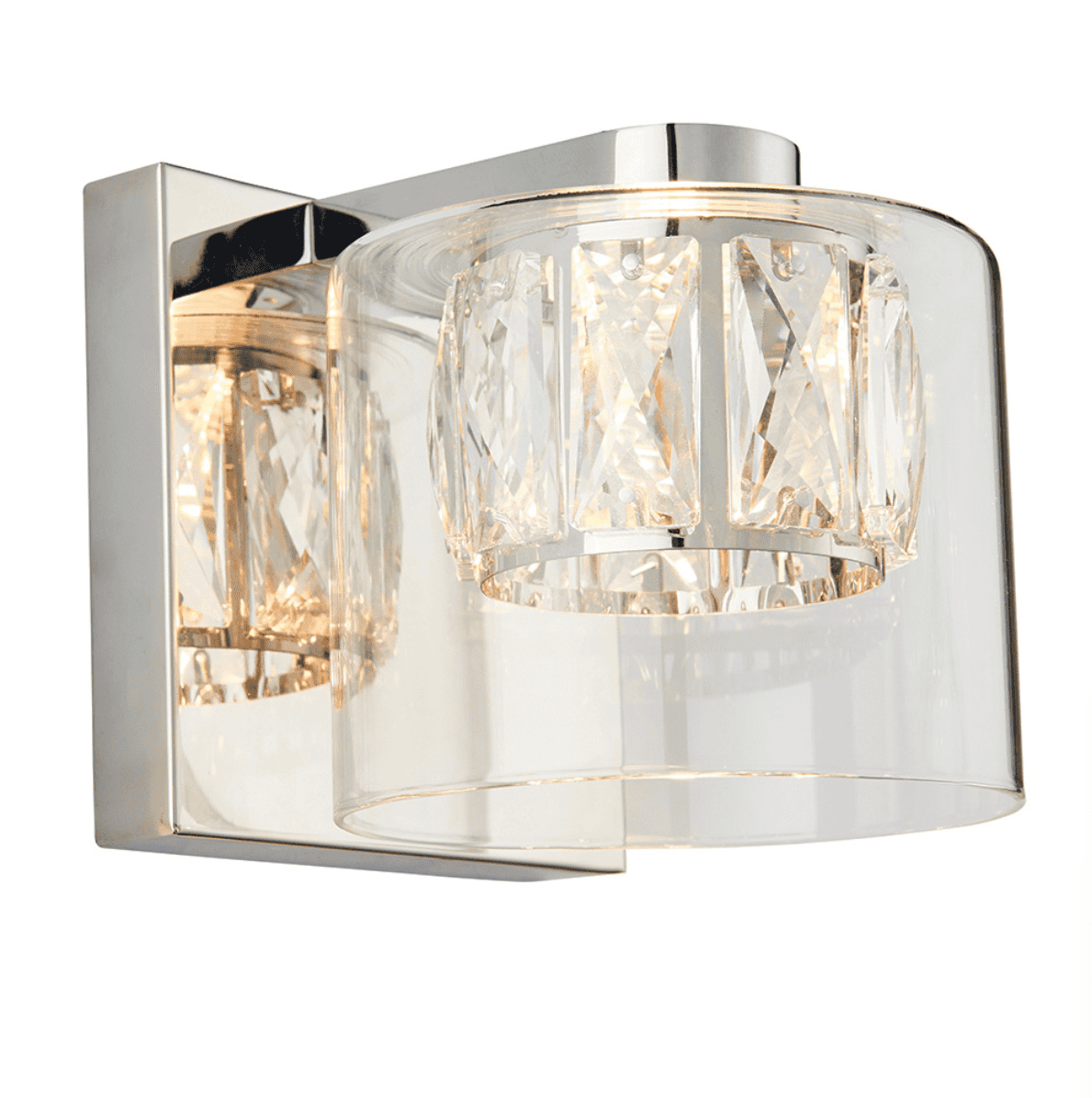 Endon Verina Chrome & Clear Glass Wall Light