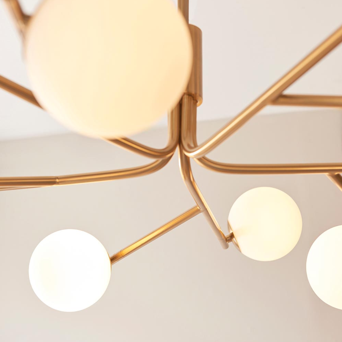 Endon Aaron 10 Light Aged Brass & Opal Glass Pendant