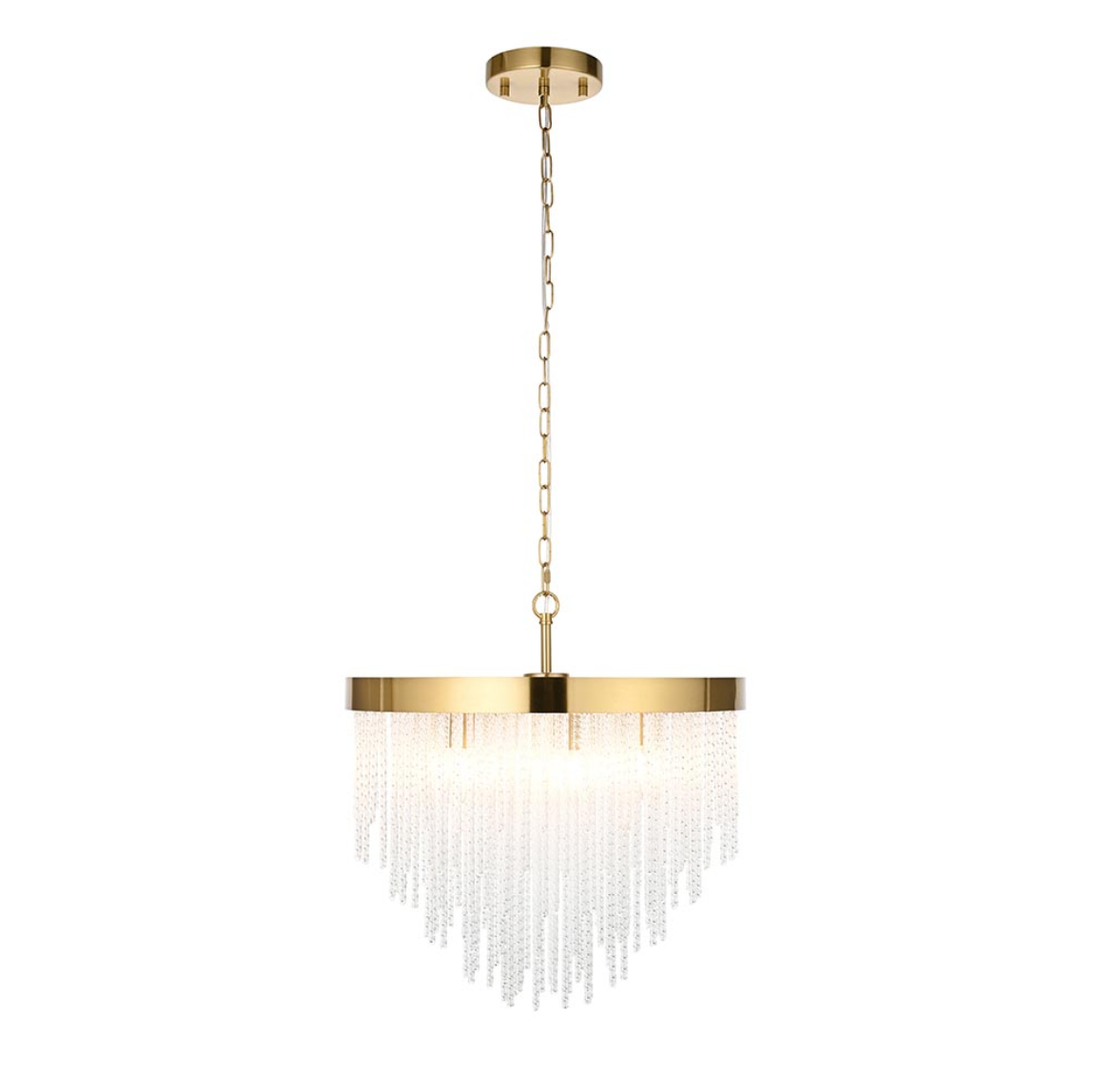 Endon Anistoria 5 Light Brass & Twisted Glass Pendant