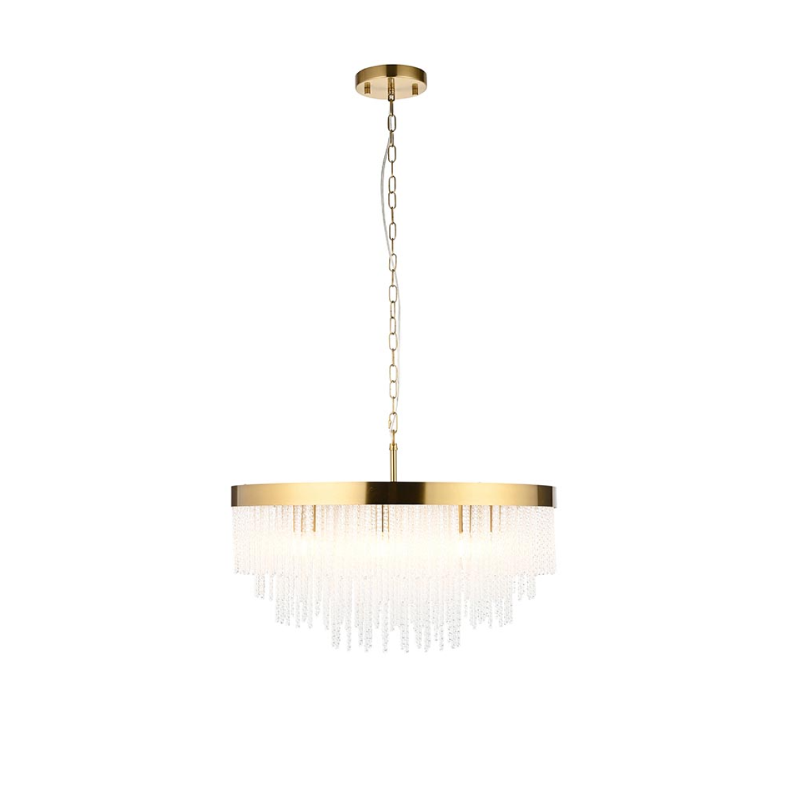 Endon Anistoria Grand 9 Light Brushed Brass & Twisted Glass Pendant