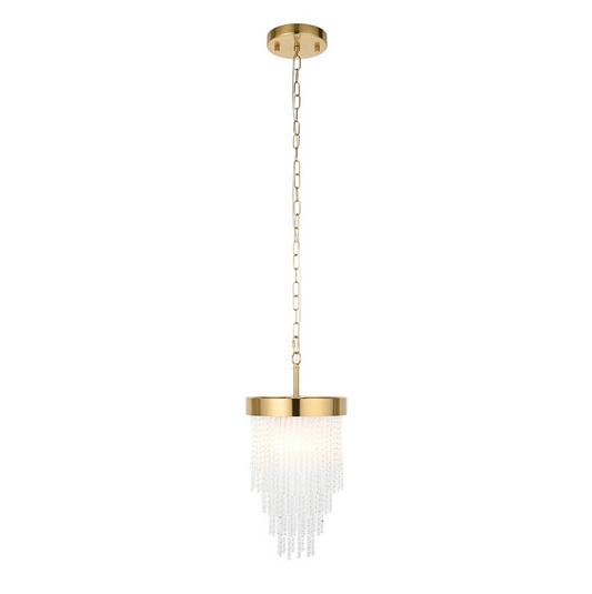 Endon Anistoria Brushed Aged Brass & Twisted Glass Pendant