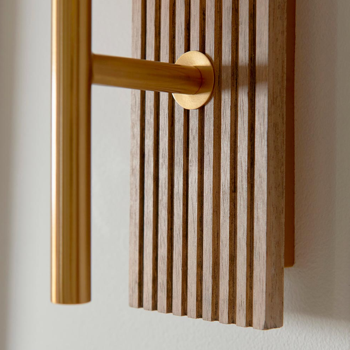 Endon Grove Brass & Beechwood Wall Light